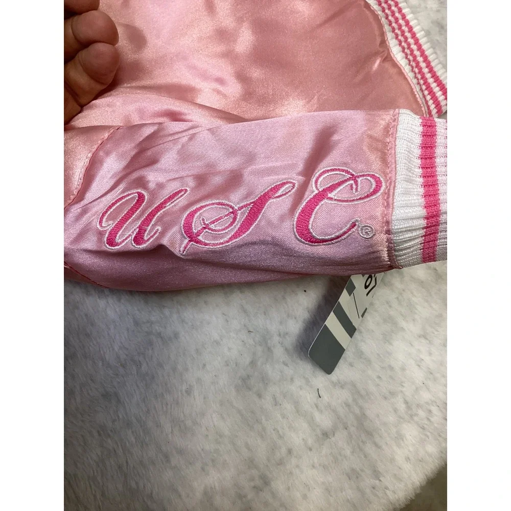 Adidas South Carolina Gamecocks Pink Satin‎ Bomber Jacket 0-3 Months RQ419VF